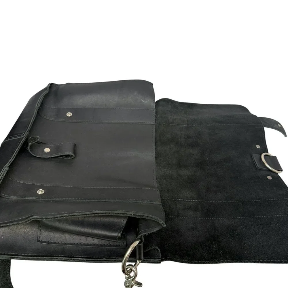 Copper River Bag Bolinas Voyager Laptop Briefcase Black Leather Large Messenger